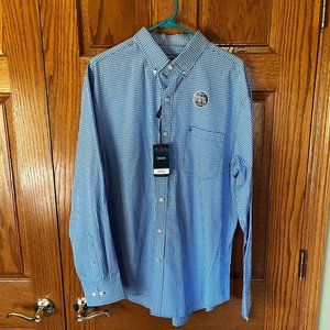 IZOD Men's Button Down Long Sleeve Stretch Performance Plaid Shirt